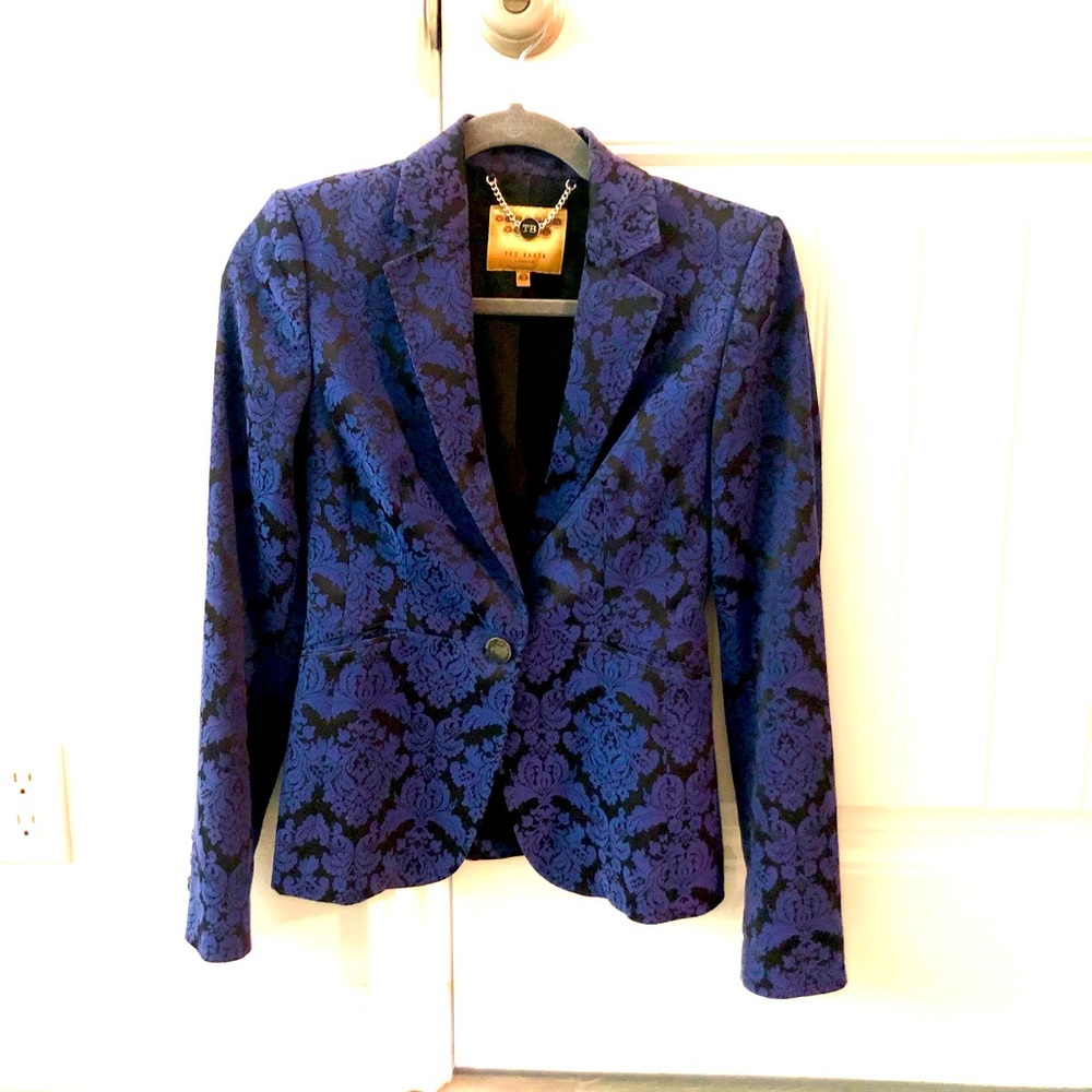 Black and blue Ted Baker London jacket Ted size 0